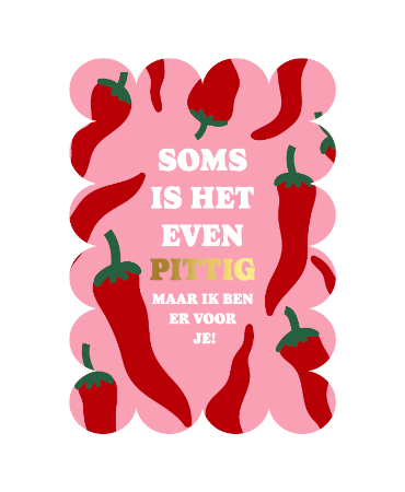 KP Wenskaart A6 - Even pittig