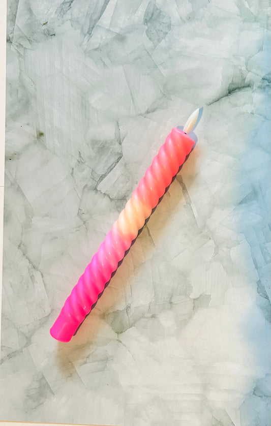 Led-kaars swirl Pink/Orange